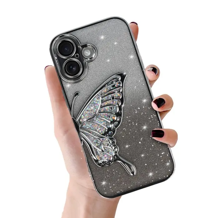 Zadní kryt Tel Protect Butterfly Water pro iPhone 17 silver
