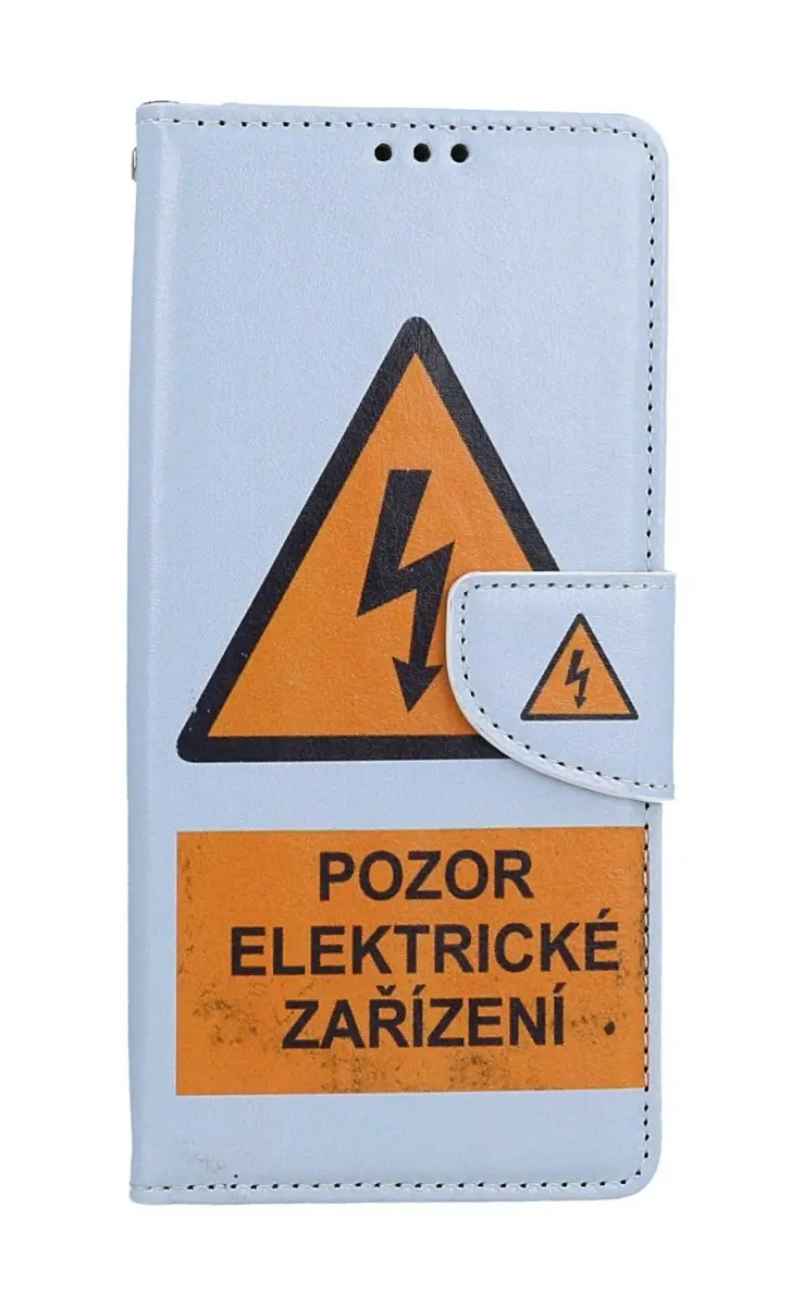 Pouzdro TopQ Samsung A14 5G knížkové Pozor elektrické zařízení 94248