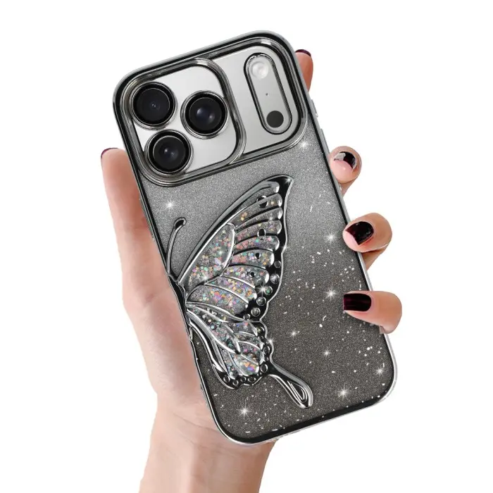 Zadní kryt Tel Protect Butterfly Water pro iPhone 17 Pro Max silver