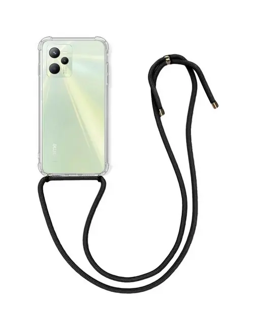 Kryt TopQ Realme C35 silikon s černou šňůrkou průhledný 74374