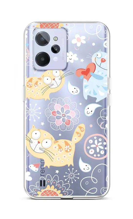 Kryt TopQ Realme C31 silikon Happy Cats 74408