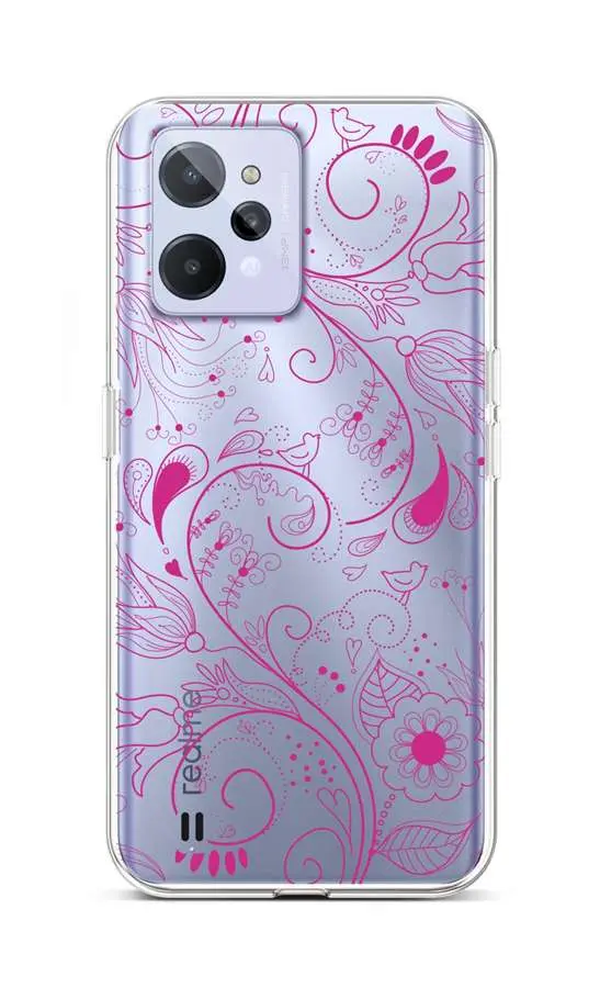 Kryt TopQ Realme C31 silikon Pink Ornament 74409