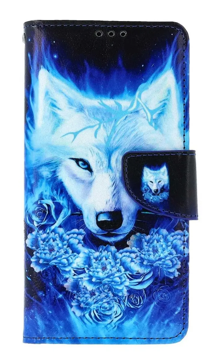 Pouzdro TopQ Xiaomi Redmi 9C knížkové Tyrkysový vlk 54470