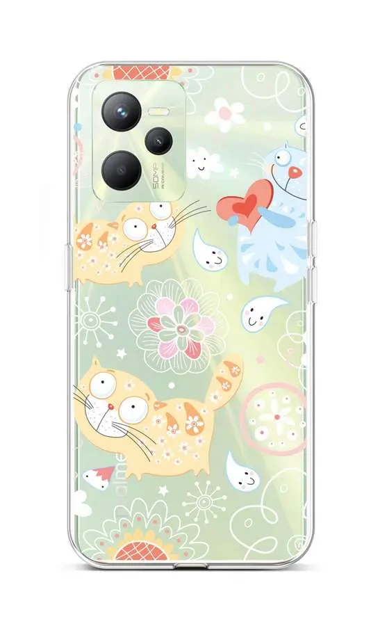 Kryt TopQ Realme C35 Happy Cats 74589