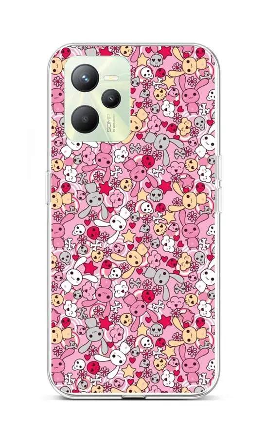 Kryt TopQ Realme C35 Pink Bunnies 74620