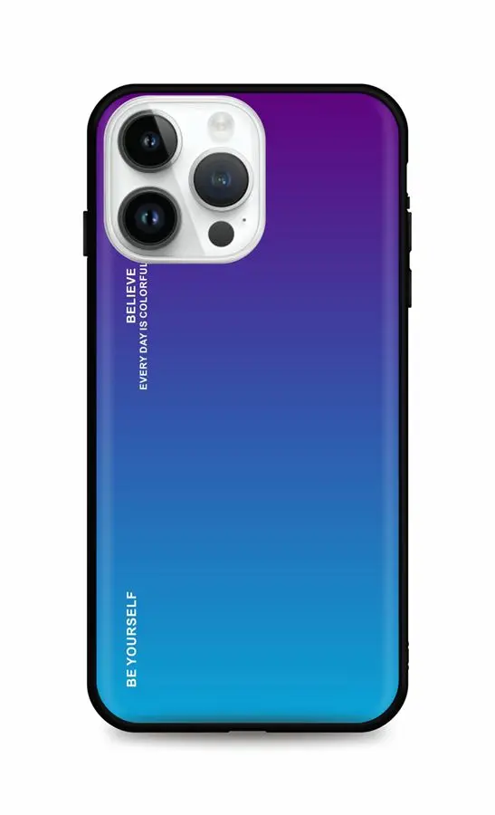 Kryt TopQ LUXURY iPhone 14 Pro pevný duhový purpurový 84634