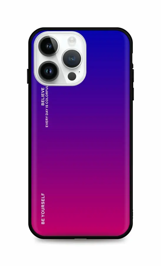 Kryt TopQ LUXURY iPhone 14 Pro Max pevný duhový fialový 84774