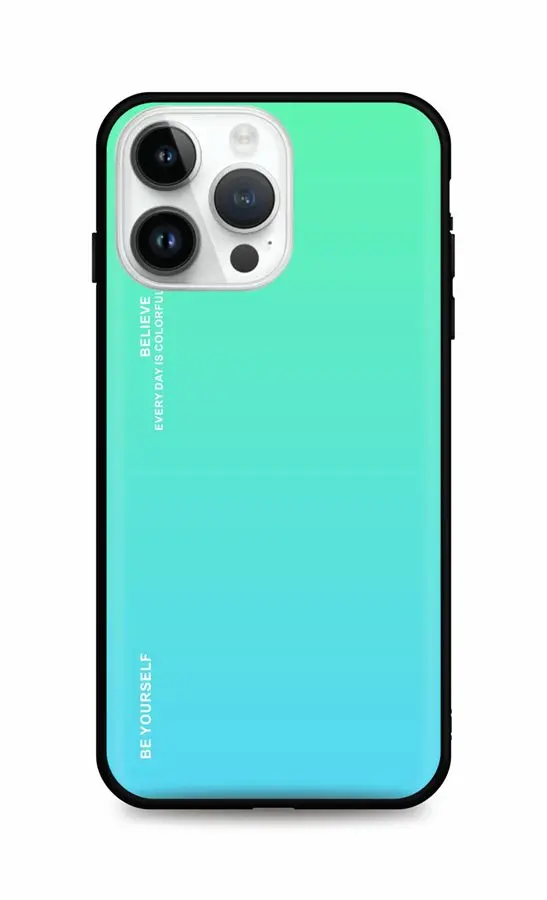 Kryt TopQ LUXURY iPhone 14 Pro Max pevný duhový zelený 84776