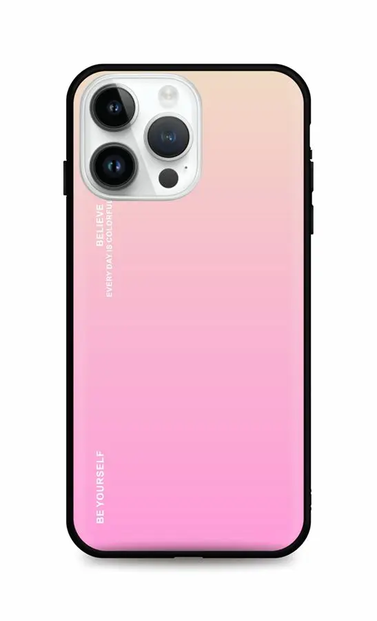 Kryt TopQ LUXURY iPhone 14 Pro Max pevný duhový meruňkový 84778