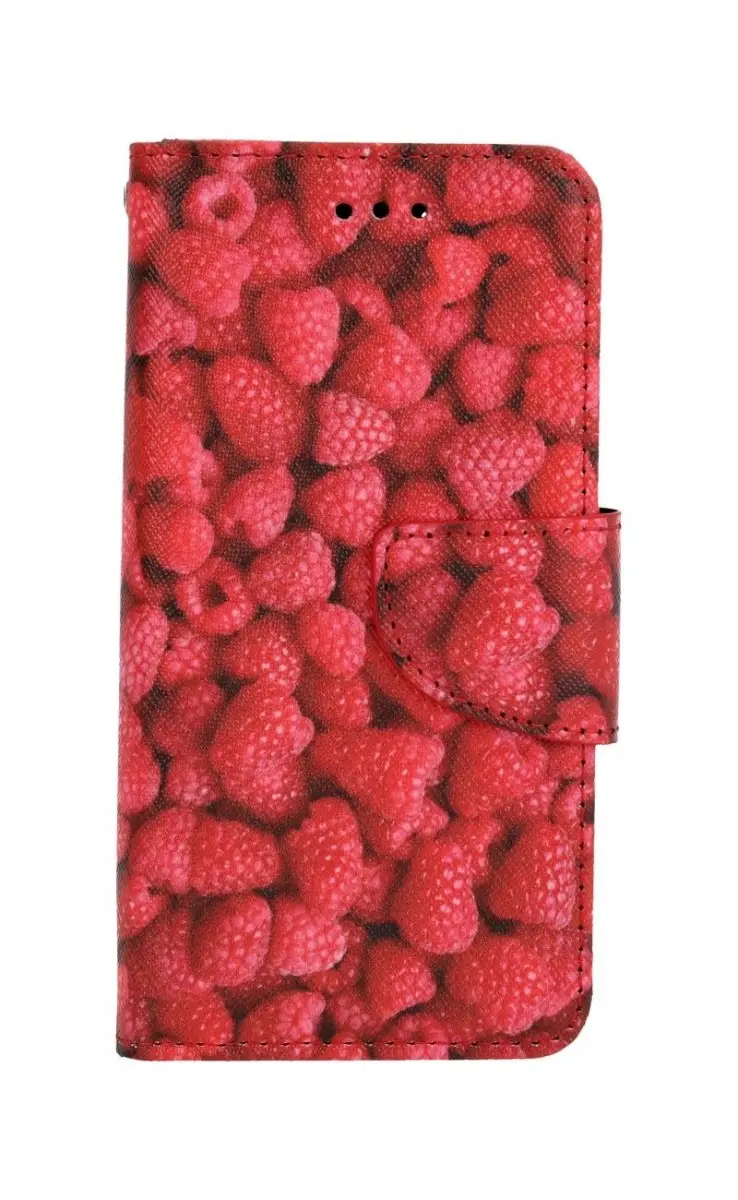 Pouzdro TopQ iPhone SE 2022 knížkové Maliny 74954