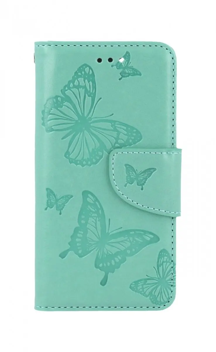 Pouzdro TopQ iPhone SE 2022 knížkové Butterfly zelené 75012