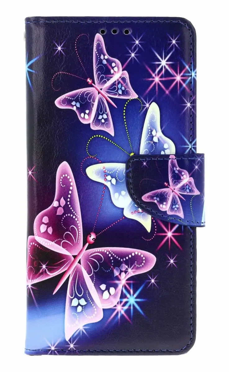Pouzdro TopQ Samsung A37 5G Modré s motýlky 175039