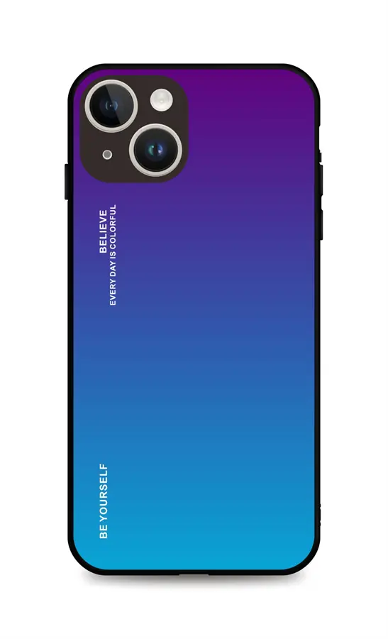Kryt TopQ LUXURY iPhone 15 pevný duhový purpurový 105097