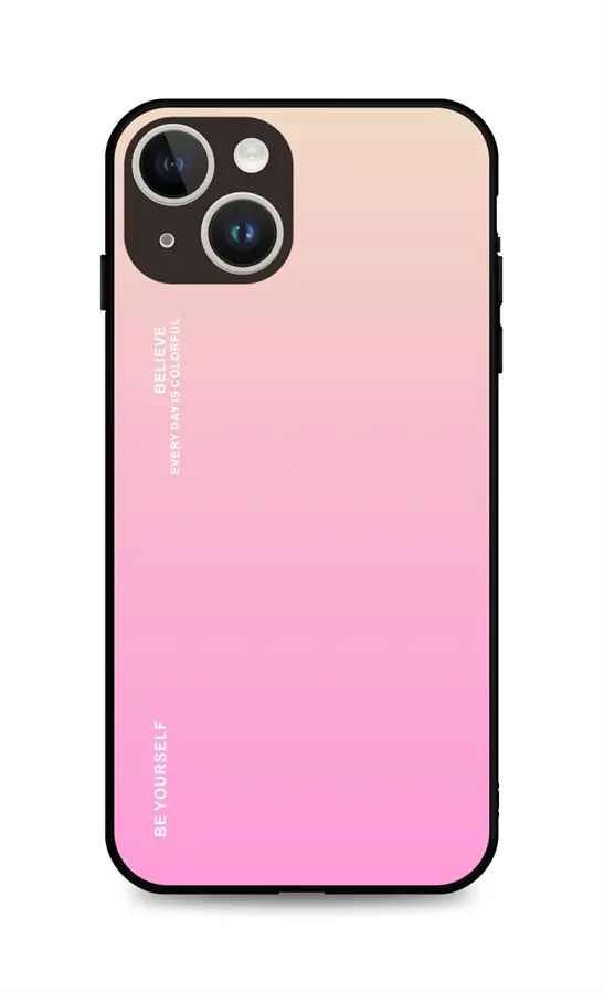 Kryt TopQ LUXURY iPhone 15 pevný duhový meruňkový 105099