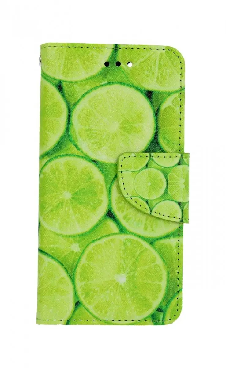 Pouzdro TopQ iPhone SE 2022 knížkové Limetky 75113