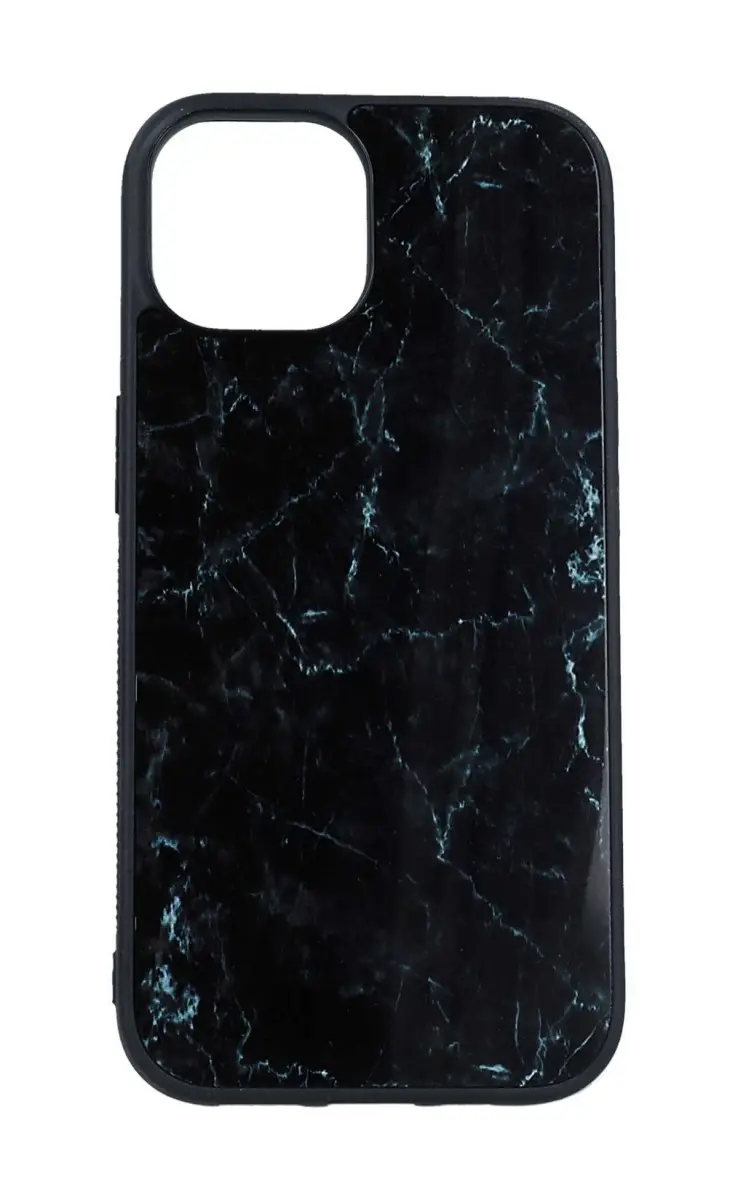 Kryt TopQ Marble iPhone 15 pevný Smoky Black 105204