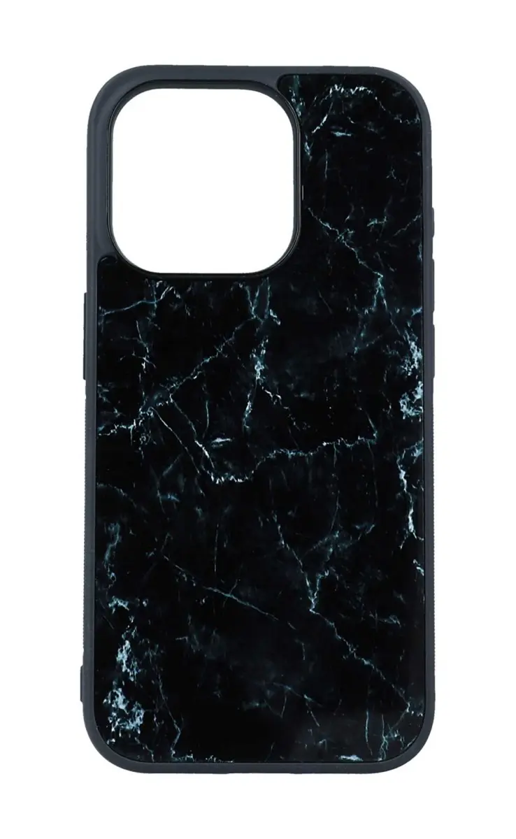 Kryt TopQ Marble iPhone 15 Pro Max pevný Smoky Black 105210