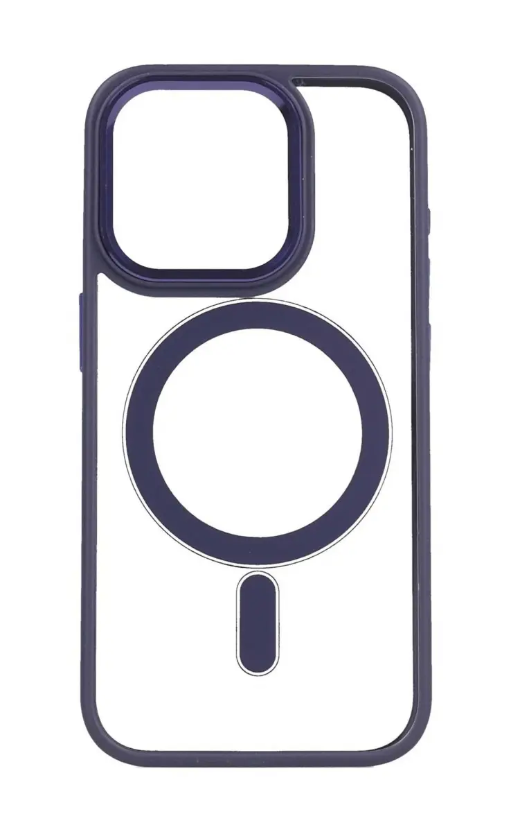 Kryt TopQ Magnetic iPhone 15 Pro pevný s fialovým rámečkem 105291