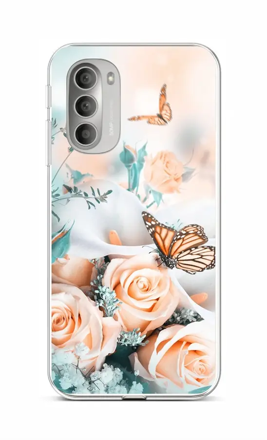 Kryt TopQ Motorola Moto G51 5G Růže s motýlem 95776