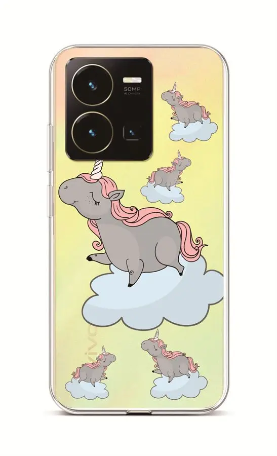 Kryt TopQ Vivo Y35 Grey Unicorns 86031