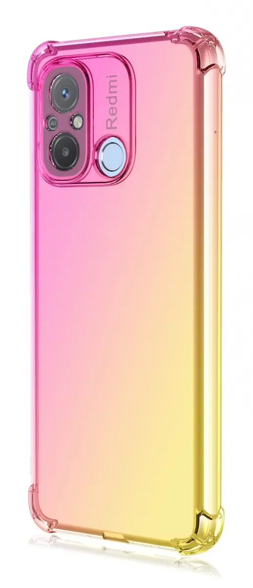 Kryt TopQ Xiaomi Redmi 12C Shock duhový růžovo-žlutý 96123