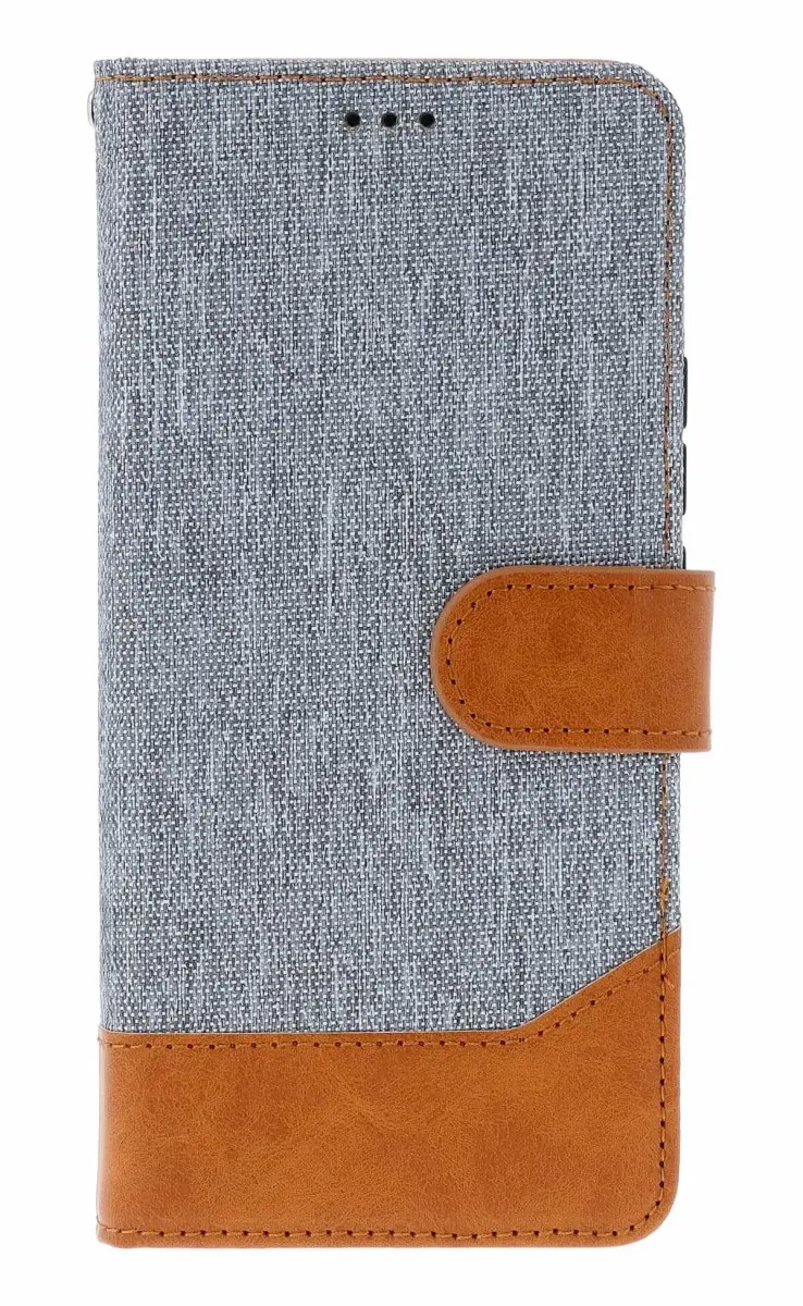 Pouzdro TopQ Jeans Xiaomi Redmi Note 14 Pro+ 5G knížkové šedé 136195