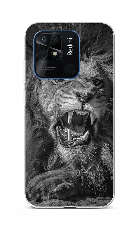 Kryt TopQ Xiaomi Redmi 10C Černobílý lev 76236