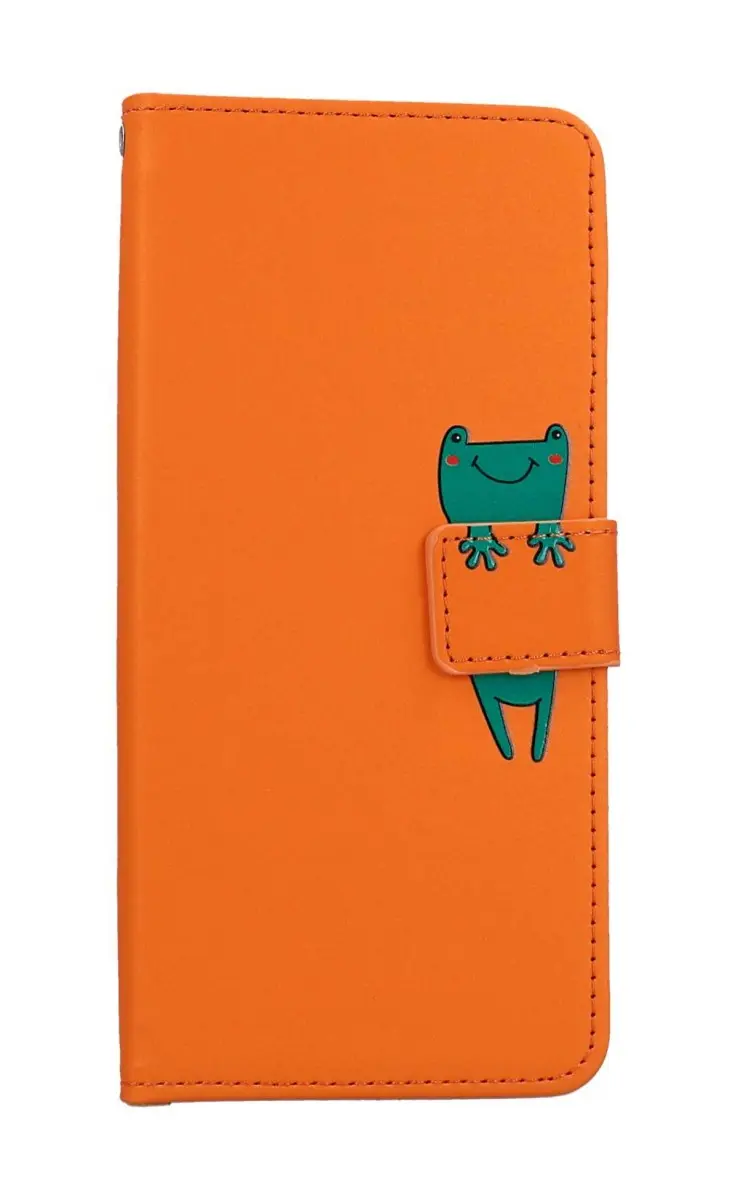 Pouzdro TopQ Xiaomi Redmi 12C knížkové oranžové s žabkou 96241