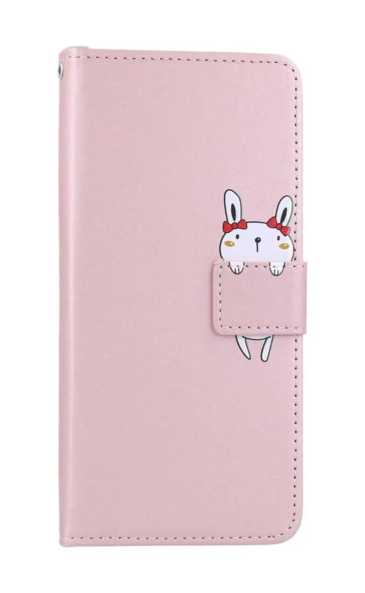 Pouzdro TopQ Xiaomi Redmi Note 12 knížkové růžové s králíčkem 96367
