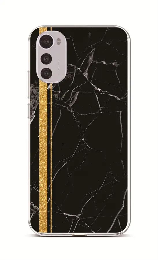 Kryt TopQ STYLE Motorola Moto E32s Mramor černo-zlatý 106391