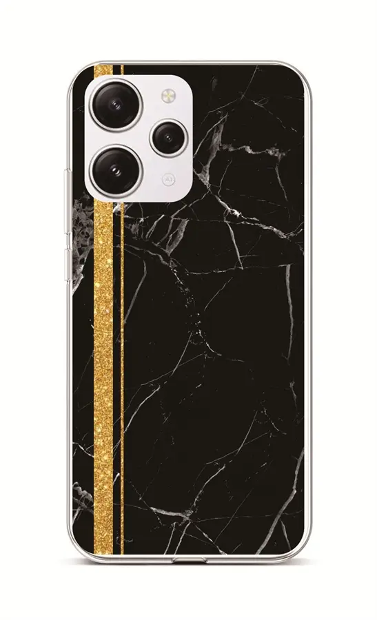 Kryt TopQ STYLE Xiaomi Redmi 12 Mramor černo-zlatý 106706