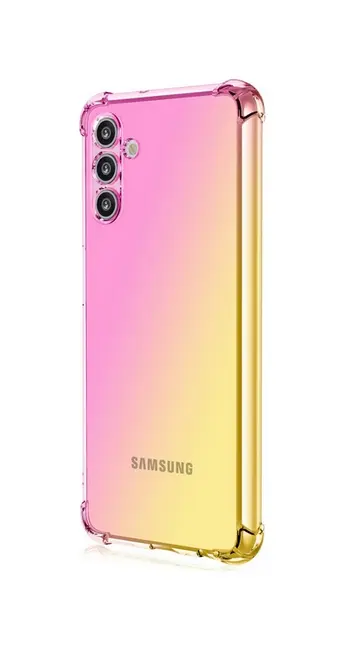 Kryt TopQ Samsung A04s Shock duhový růžovo-žlutý 87087