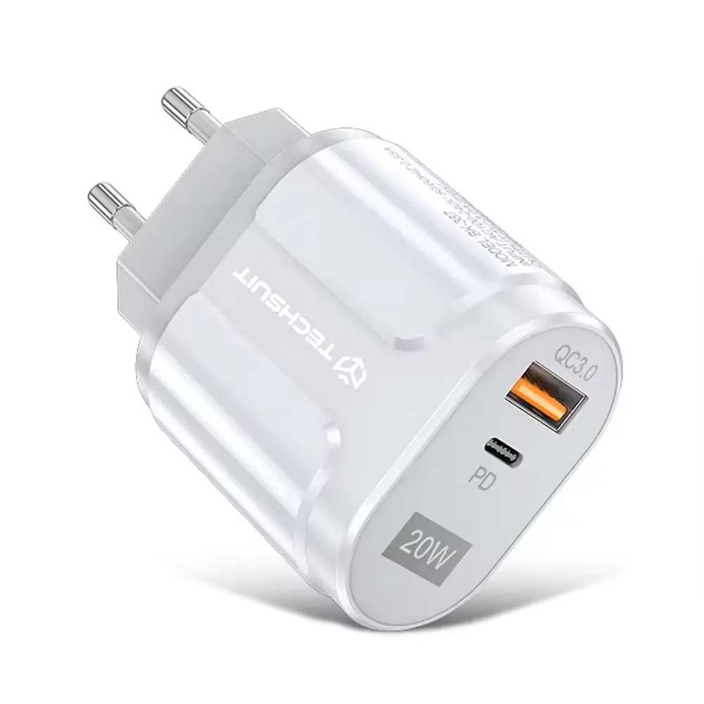 Adaptér Techsuit 20W s funkcí rychlonabíjení bílý 137441