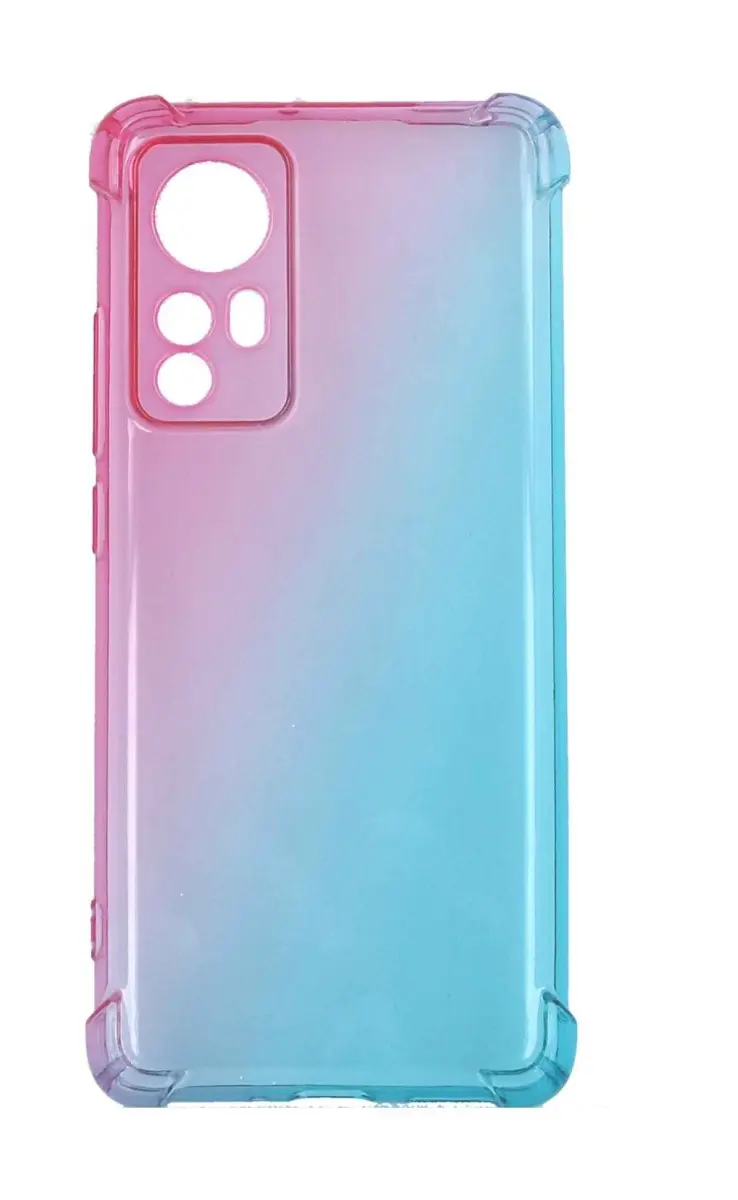 Kryt TopQ Xiaomi 12 Shock duhový mentolovo-růžový 107615