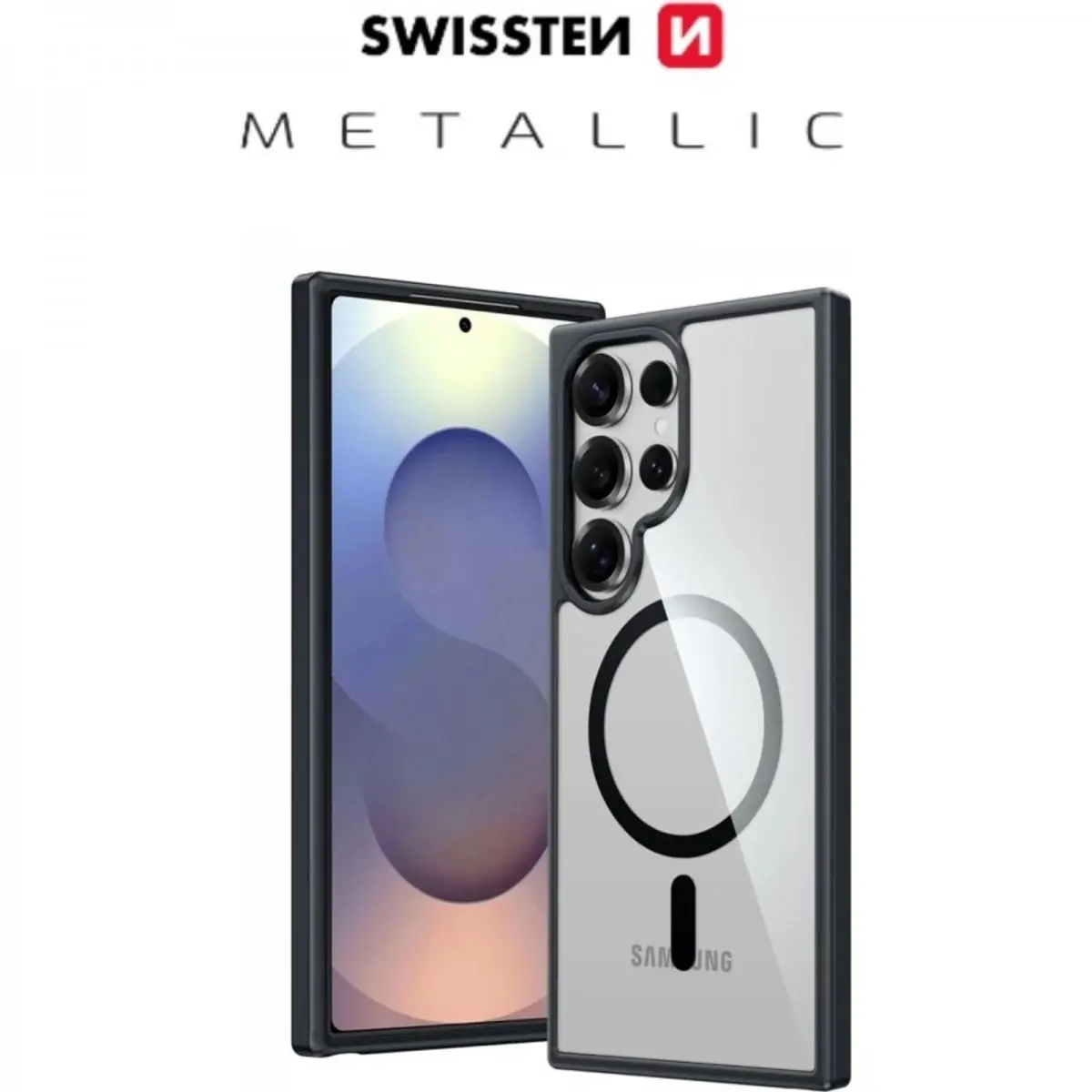 Zadní kryt Swissten Clear Jelly Magstick Metallic pro Samsung Galaxy S26 Ultra černý