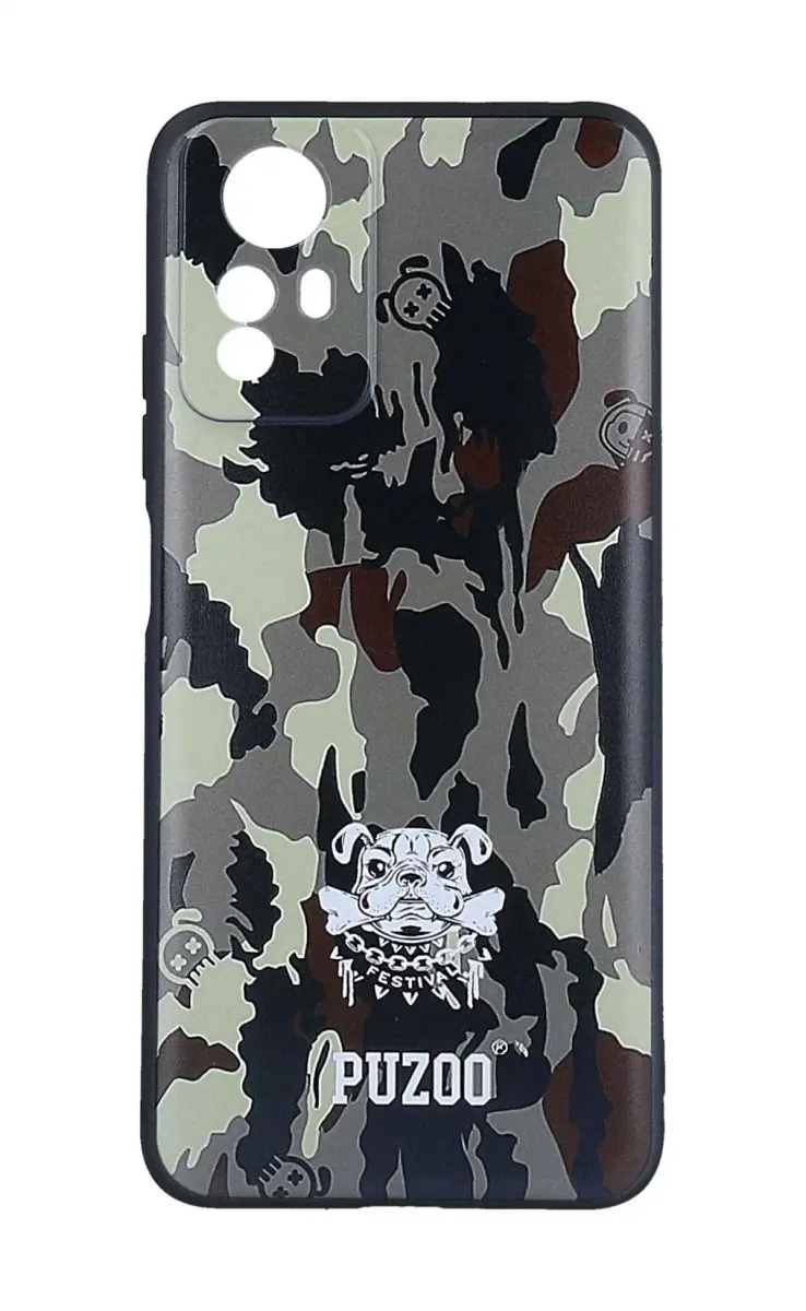 Kryt TopQ Xiaomi Redmi Note 12S Maskáčové s buldokem 107638
