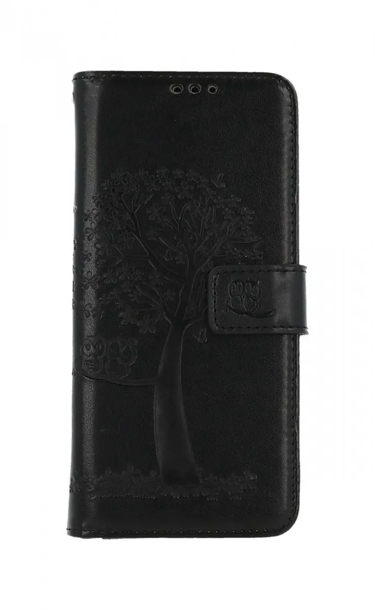 Pouzdro TopQ Xiaomi Redmi Note 11 knížkové Černý strom sovičky 67719