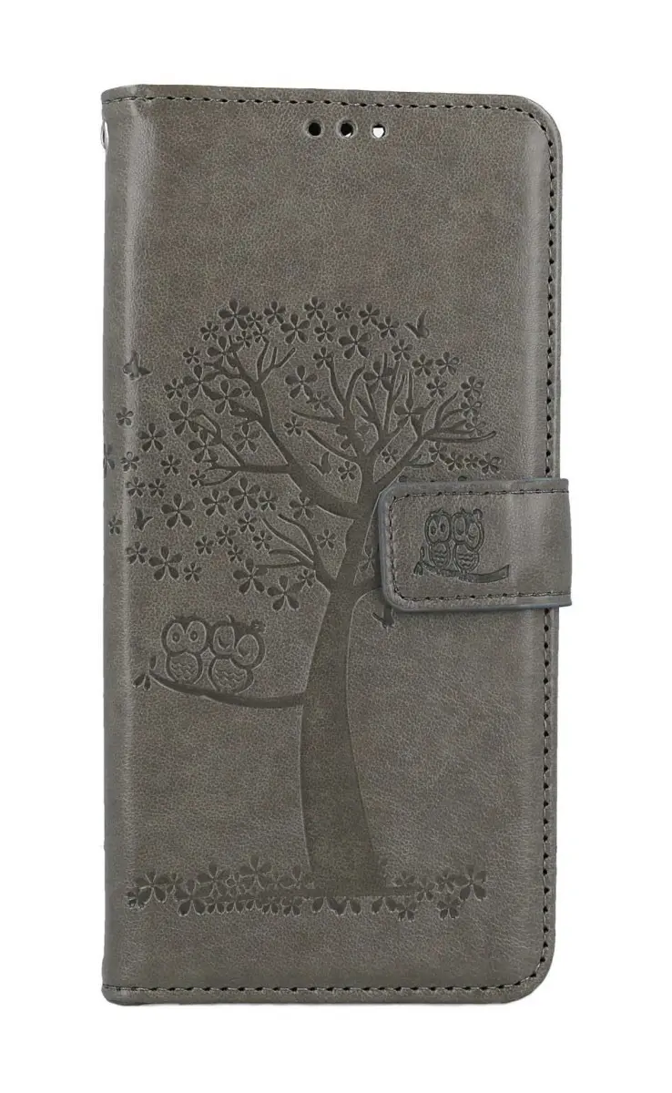 Pouzdro TopQ Xiaomi Redmi Note 13 Pro knížkové Šedý strom sovičky 127735