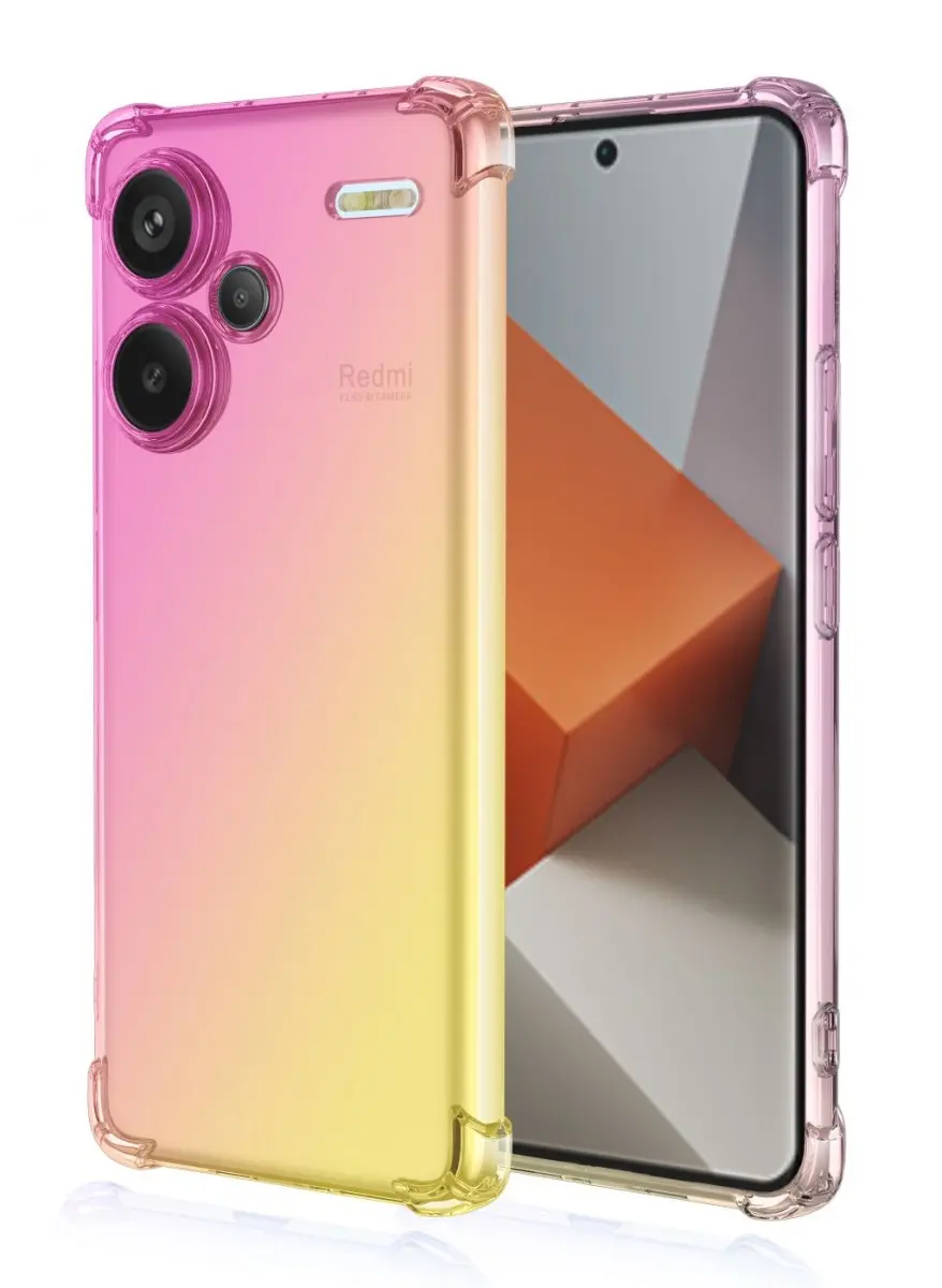 Kryt TopQ Xiaomi Redmi Note 13 Pro+ 5G Shock duhový růžovo-žlutý 118192