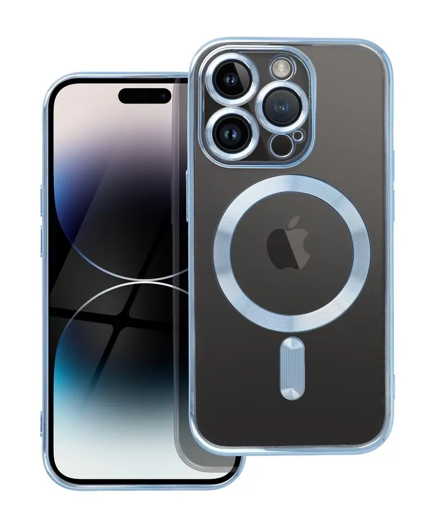 Kryt TopQ Electro iPhone 14 Pro MagSafe s modrým rámečkem 108461