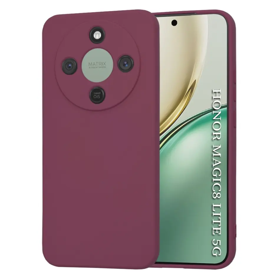 Techsuit - SoftFlex - Honor Magic8 Lite - švestkově červená