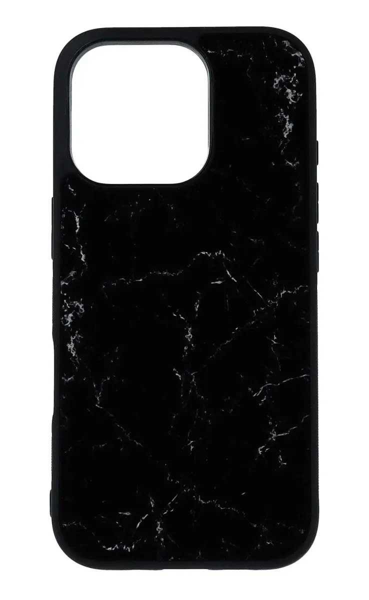 Kryt TopQ Marble iPhone 16 Pro pevný Smoky Black 129141