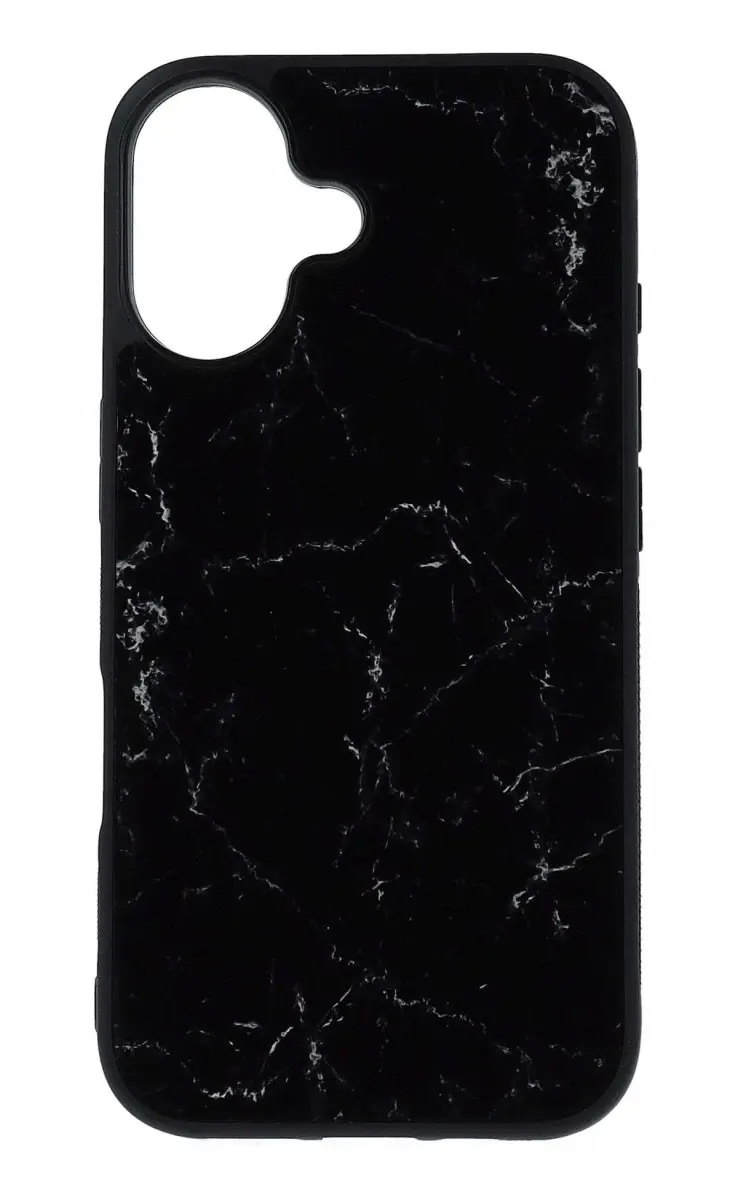 Kryt TopQ Marble iPhone 16 pevný Smoky Black 129147