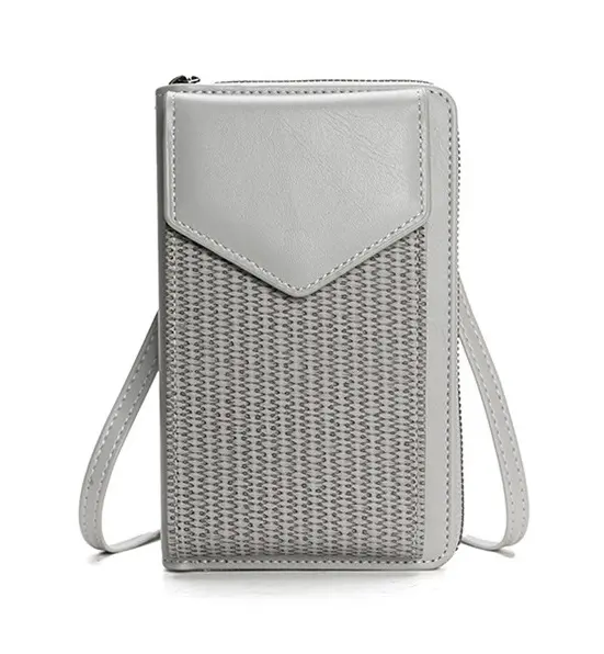 Kabelka TopQ Twill na mobil s popruhem šedá 129695