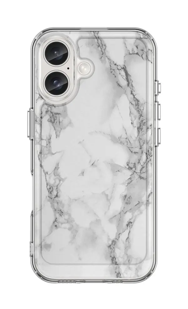 Kryt STYLE TopQ iPhone 16 pevný Mramor bílý 129705