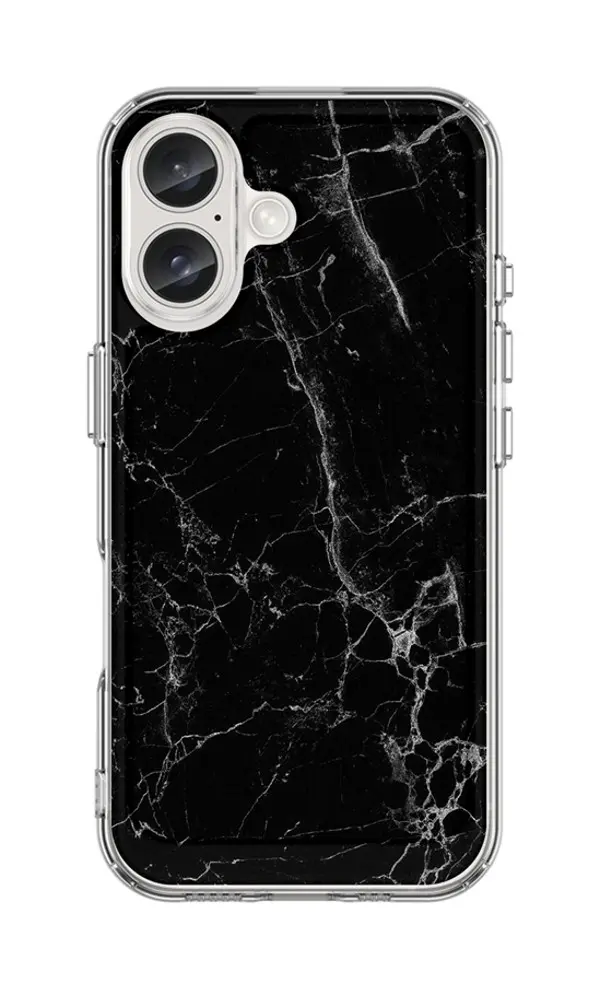 Kryt STYLE TopQ iPhone 16 pevný Mramor černý 129707