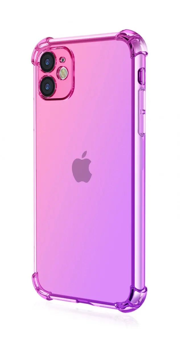 Kryt TopQ iPhone 11 Shock duhový růžovo-fialový 109752