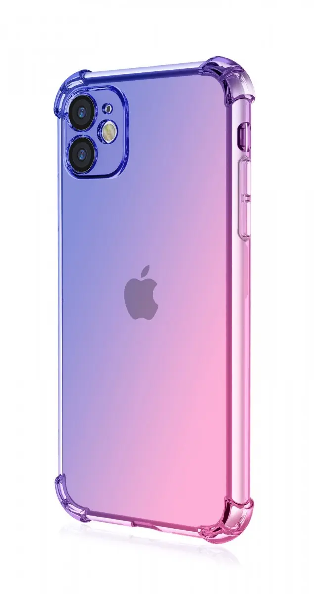 Kryt TopQ iPhone 11 Shock duhový modro-růžový 109753