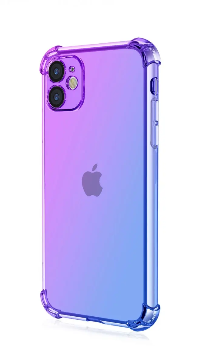 Kryt TopQ iPhone 11 Shock duhový fialovo-modrý 109757