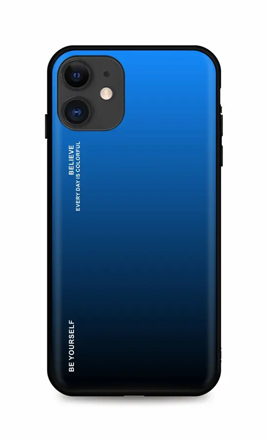 Kryt TopQ LUXURY iPhone 11 pevný duhový modrý 109758
